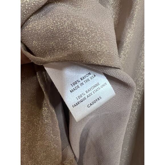 Nanette Lepore Size 8 Gold Top Ruffles Long Sleeve - Picture 3 of 7